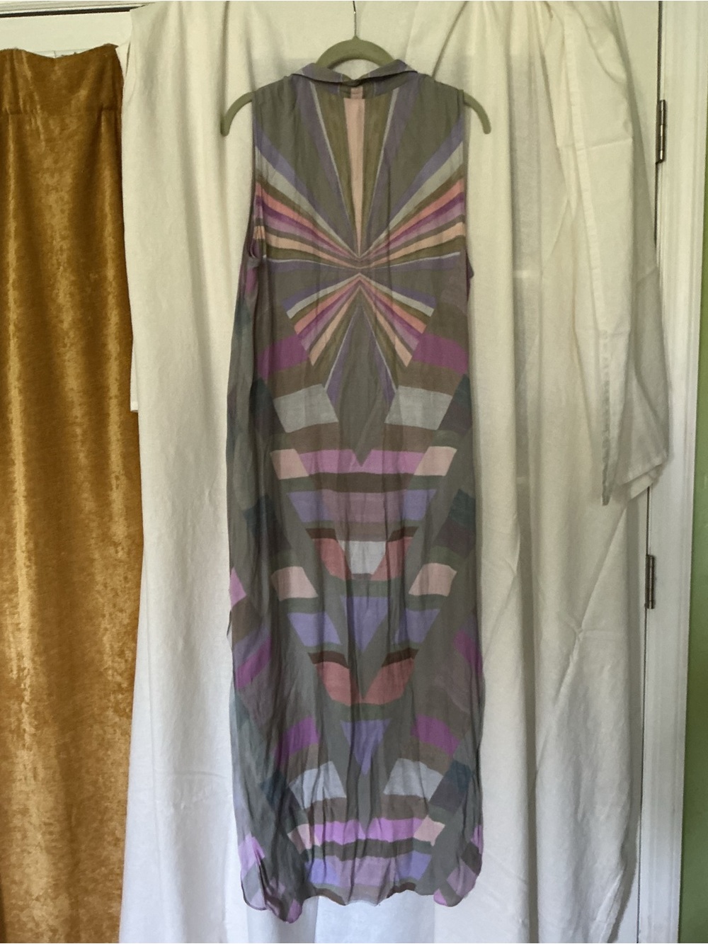 Mara Hoffman Geometric Print Maxi Dress in Gray, Purple and Pink - Picture 3 of 6